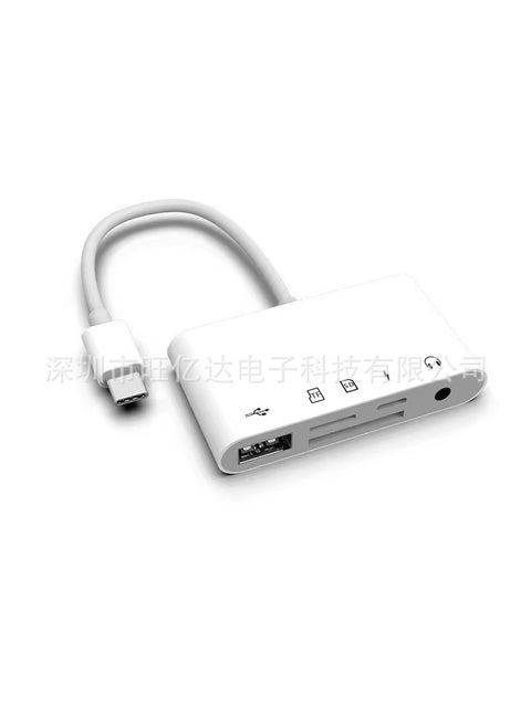 For iphone SD/TF memory card camera card reader OTG line iphone Converter Android typec[tf + sd + usb + pd +3.5 Audio] Five in One [tf + sd + usb + pd +3.5 Audio] Five in One