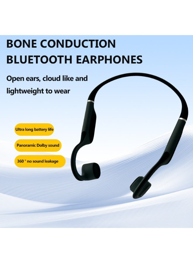 [2025 Flagship] Bone Conduction Bluetooth Headphones - Open-Ear Wireless Sports Earbuds, Non-In-Ear Design, Ultra-Long Battery Life, Sweatproof & Waterproof, for Running/Cycling/Business Calls, Comfortable Fit  - Image 1