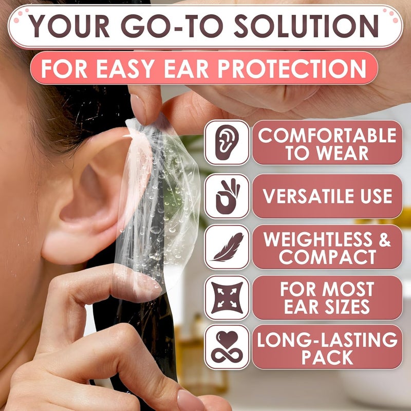DIMROM 200 Pcs Ear Covers for Shower - Lightweight Disposable Ear Covers For Hair Dye, Stretch Up To 4.6" for Comfortable Wear - Protection from Water Splashes and Chemicals During Hair Wash and Coloring - Image 4