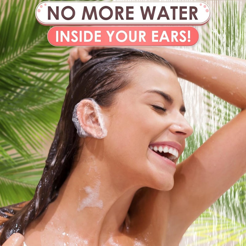 DIMROM 200 Pcs Ear Covers for Shower - Lightweight Disposable Ear Covers For Hair Dye, Stretch Up To 4.6" for Comfortable Wear - Protection from Water Splashes and Chemicals During Hair Wash and Coloring - Image 5