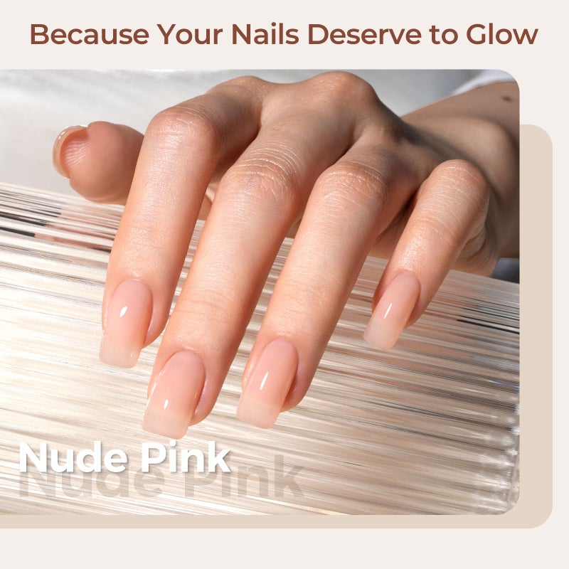 AILLSA Nude Gel Polish - Jelly Gel Nail Polish Nude Pink Translucent Soak Off U V Gel Polish Neutral Color Nail Gel Polish for Nail Art French Manicure at Home 0.51 Fl Oz GB60 - Image 2