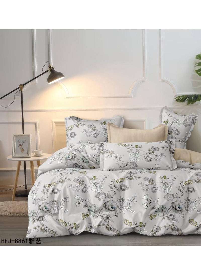 Luxury King 6-Piece Bedding Set –  simple Design, 220x240cm Duvet Cover with Fitted Sheet & 4 Pillowcases