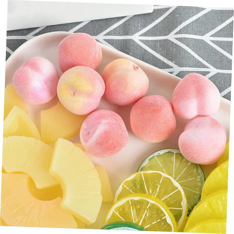 Mini Artificial Peach Models 100pcs Realistic Faux Fruit Decor for Home Party Display - Image 4
