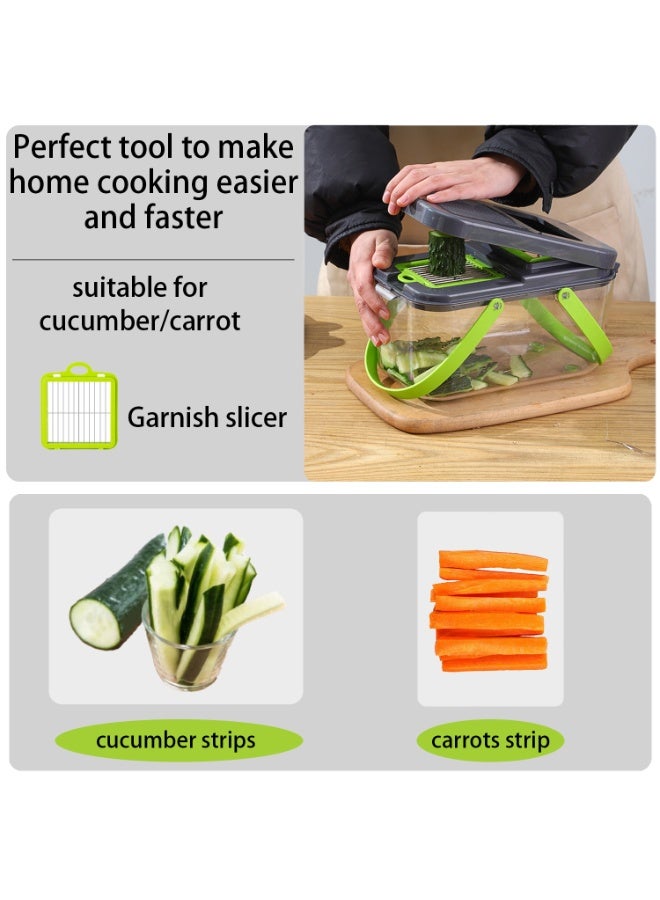 Axaron 22-in-1 Vegetable Chopper, Onion Dicer, Food Prep Tool, Salad Maker, Mandoline Slicer, Cheese Grater, Dicer, Fruit Slicer, Multifunctional Kitchen Essentials Gadgets & Accessories - Image 4