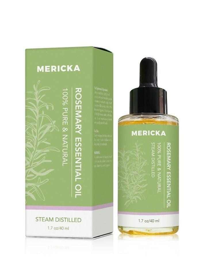MERICKA Organic Rosemary Essential Oil For Hair Growth, Rosemary Mint Scalp & Hair Strengthening Oil Rosemary Oil Prevent Hair Loss Nourish Scalp Strengthen Dry Damaged Hair Rosemary Oil for Hair Growth - Image 1