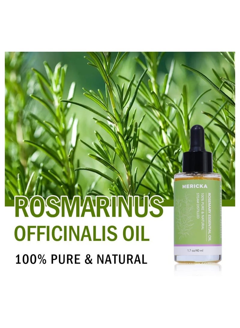 MERICKA Organic Rosemary Essential Oil For Hair Growth, Rosemary Mint Scalp & Hair Strengthening Oil Rosemary Oil Prevent Hair Loss Nourish Scalp Strengthen Dry Damaged Hair Rosemary Oil for Hair Growth - Image 4