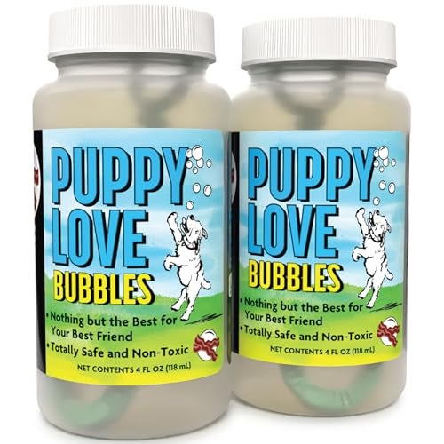 Atomic Bubbles Puppy Love Bubbles Bacon Scented Bubbles 4oz Bottle2 Pack in Bacon Flavor for Dogs - Image 1