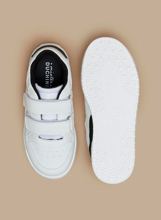 Mister Duchini Boys Panel Detail Sneakers with Hook and Loop Closure