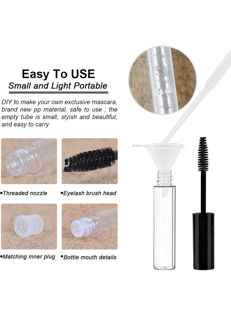 Bluejw 3 pack 10ml Empty Mascara Tube Bottle with Eyelash Wand,Rubber Inserts,Funnels and Tubes,Eyelash Cream Container Bottle with Funnels Transfer Pipettes,for Castor Oil/Eyelash Growth Oil - Image 3
