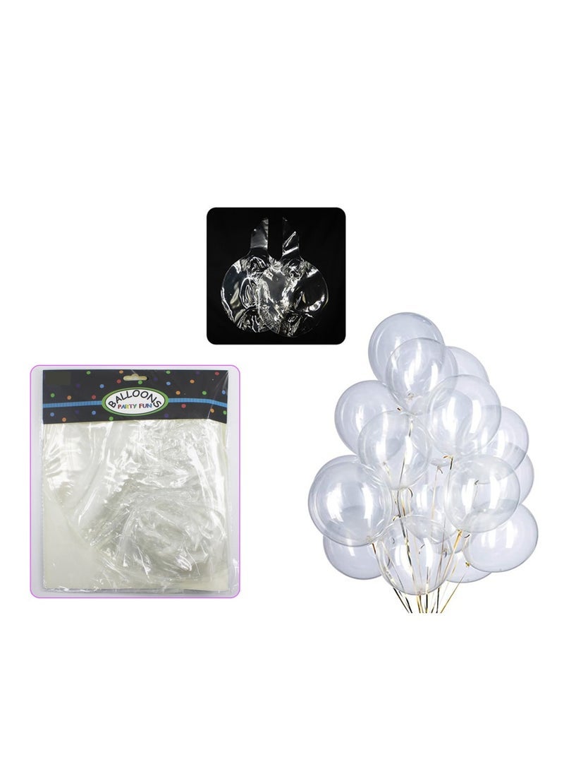 بارتي فن 36 بوصة بالون هيليوم عائم من اللاتكس (عبوة من 10 قطع ، أبيض شفاف) - Image 3