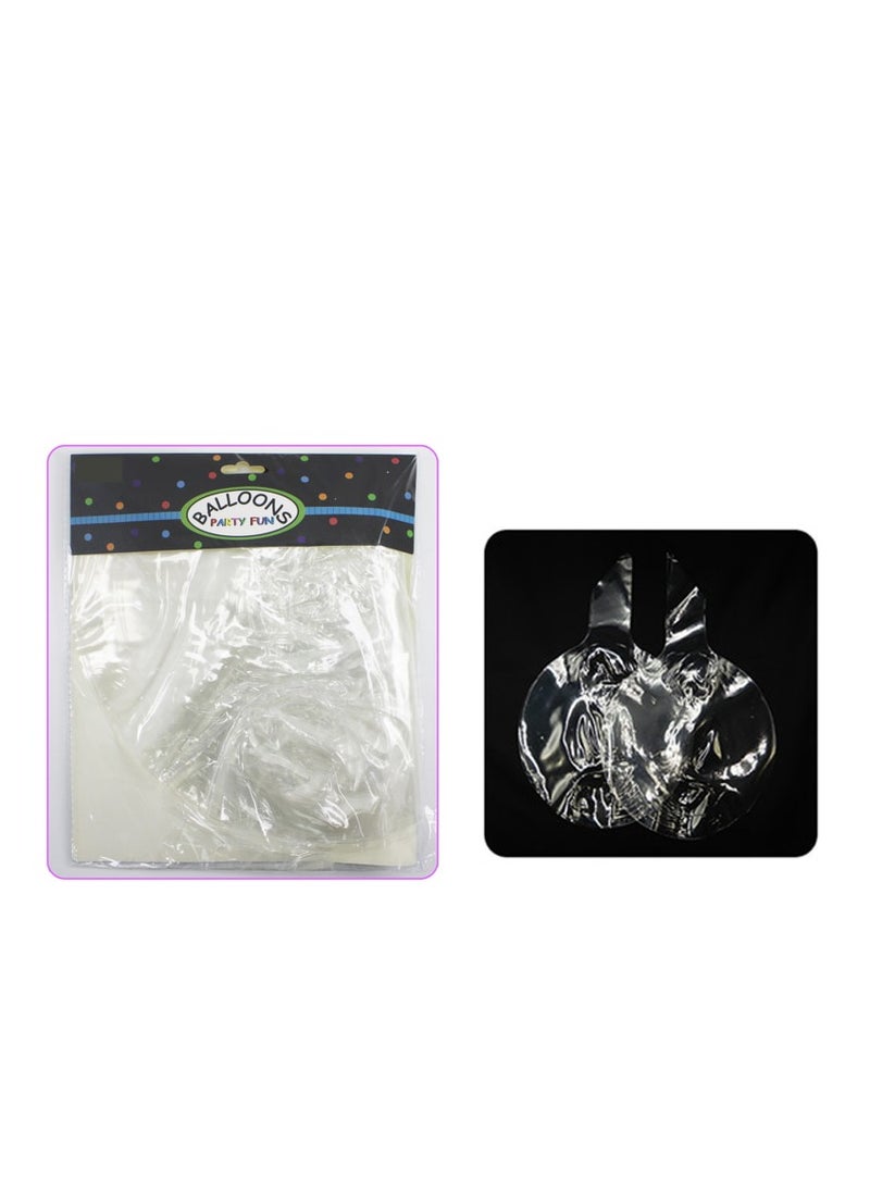 بارتي فن 36 بوصة بالون هيليوم عائم من اللاتكس (عبوة من 10 قطع ، أبيض شفاف) - Image 2