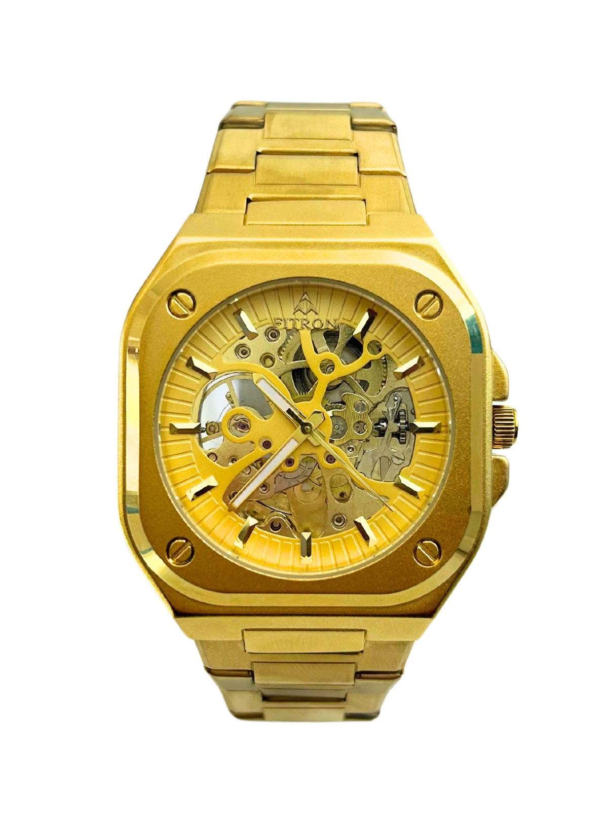 Fitron Fitron Automatic NQ25-2024 Square Dial Golden Watch for Men