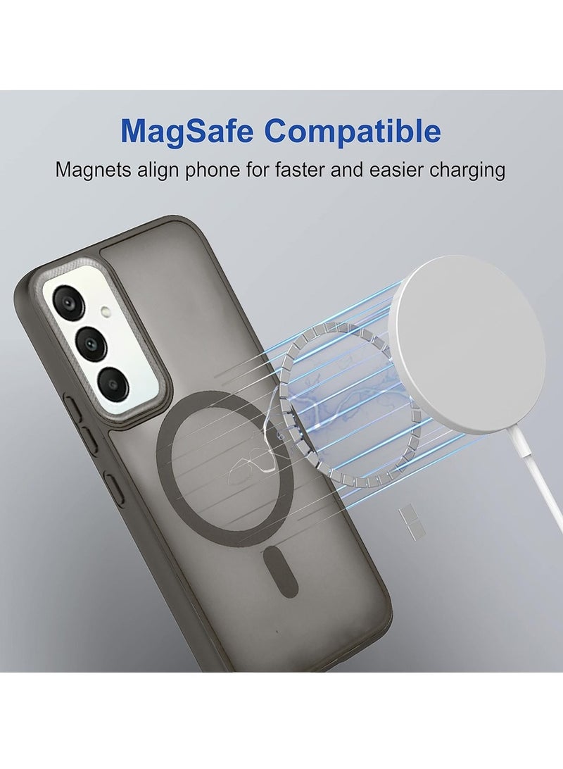 Techie حافظة مغناطيسية شفافة MagSafe مع واقي عدسة كاميرا مرتفع لهاتف سامسونج جالاكسي A55 - رمادي غير لامع - Image 2