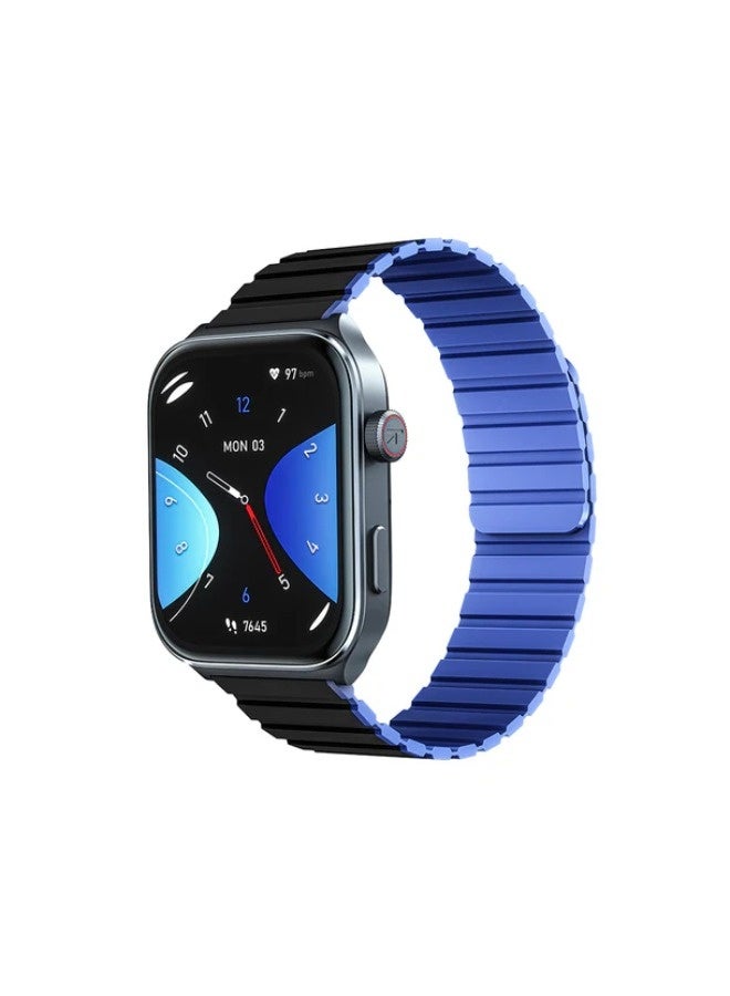 KIESLECT Smart Watch Ks2 with 2.01" AMOLED Screen and Bluetooth calling - Midnight Blue with Grey case - Image 1