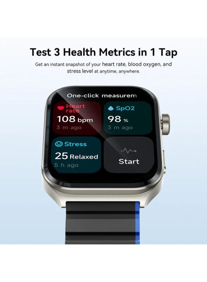 KIESLECT Smart Watch Ks2 with 2.01" AMOLED Screen and Bluetooth calling - Midnight Blue with Grey case - Image 3