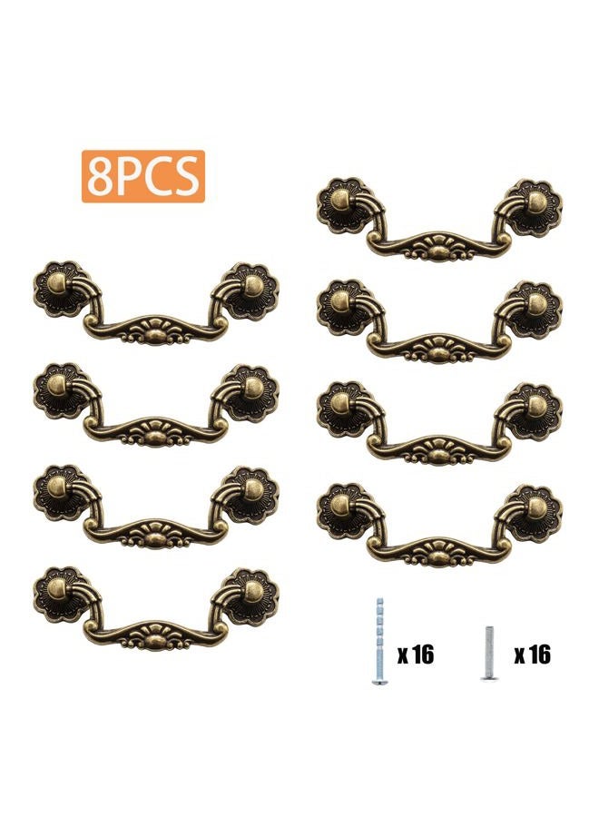 Adyoney 8 Pcs 3 Inch P01 Drop Drawer Handles Antique Bronze Cabinet Handle Drawer Pulls, with Mounting Screws, for Furniture Cupboard Wardrobe Kitchen Door - Image 3