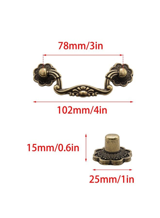 Adyoney 8 Pcs 3 Inch P01 Drop Drawer Handles Antique Bronze Cabinet Handle Drawer Pulls, with Mounting Screws, for Furniture Cupboard Wardrobe Kitchen Door - Image 2