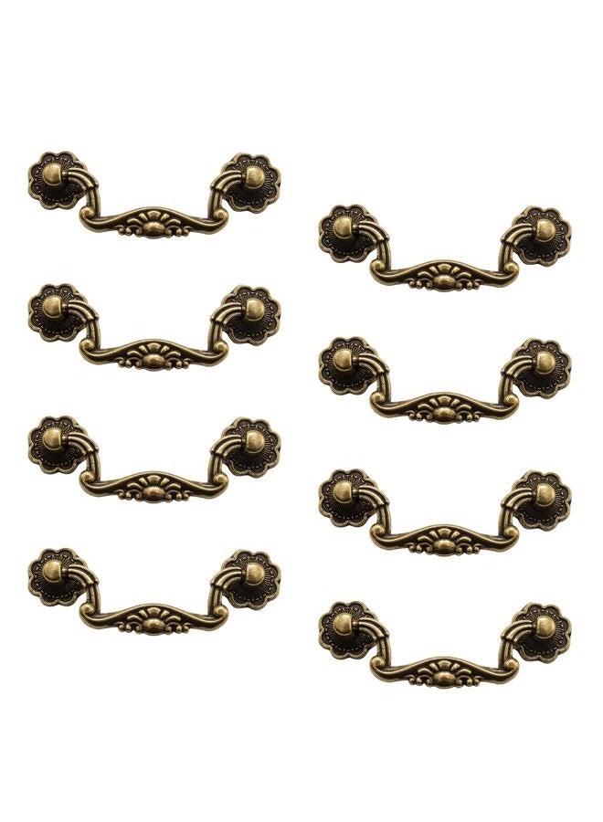 Adyoney 8 Pcs 3 Inch P01 Drop Drawer Handles Antique Bronze Cabinet Handle Drawer Pulls, with Mounting Screws, for Furniture Cupboard Wardrobe Kitchen Door - Image 1