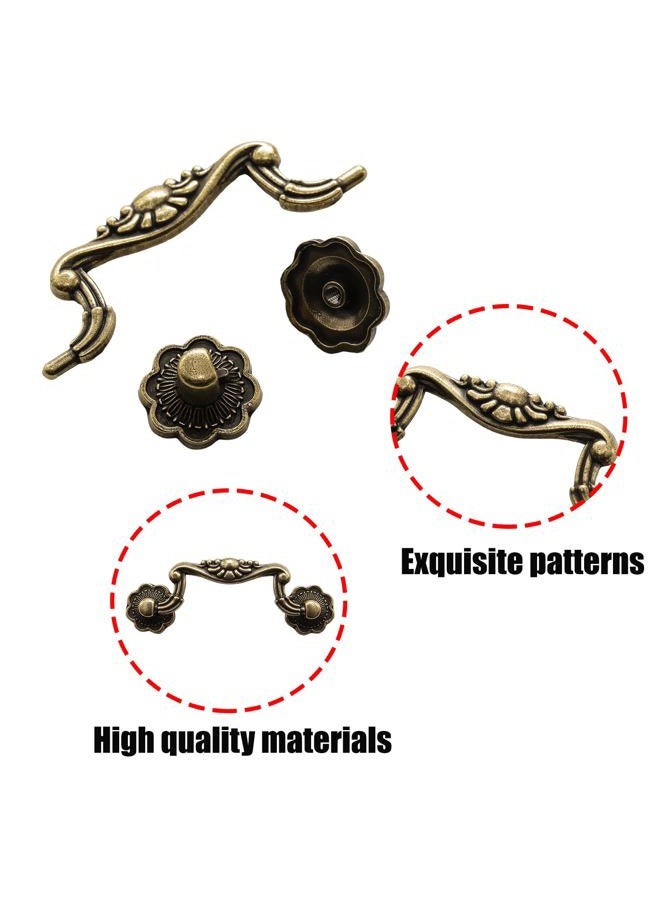 Adyoney 8 Pcs 3 Inch P01 Drop Drawer Handles Antique Bronze Cabinet Handle Drawer Pulls, with Mounting Screws, for Furniture Cupboard Wardrobe Kitchen Door - Image 4