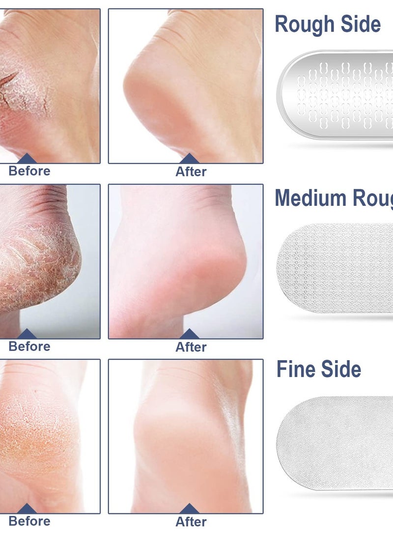 Excefore Foldable Foot File Callus Remover for Feet, 3 in 1 Professional Stainless Steel Foot Scrubber, Wet Dry Use, Easy to Carry, Black - Image 2