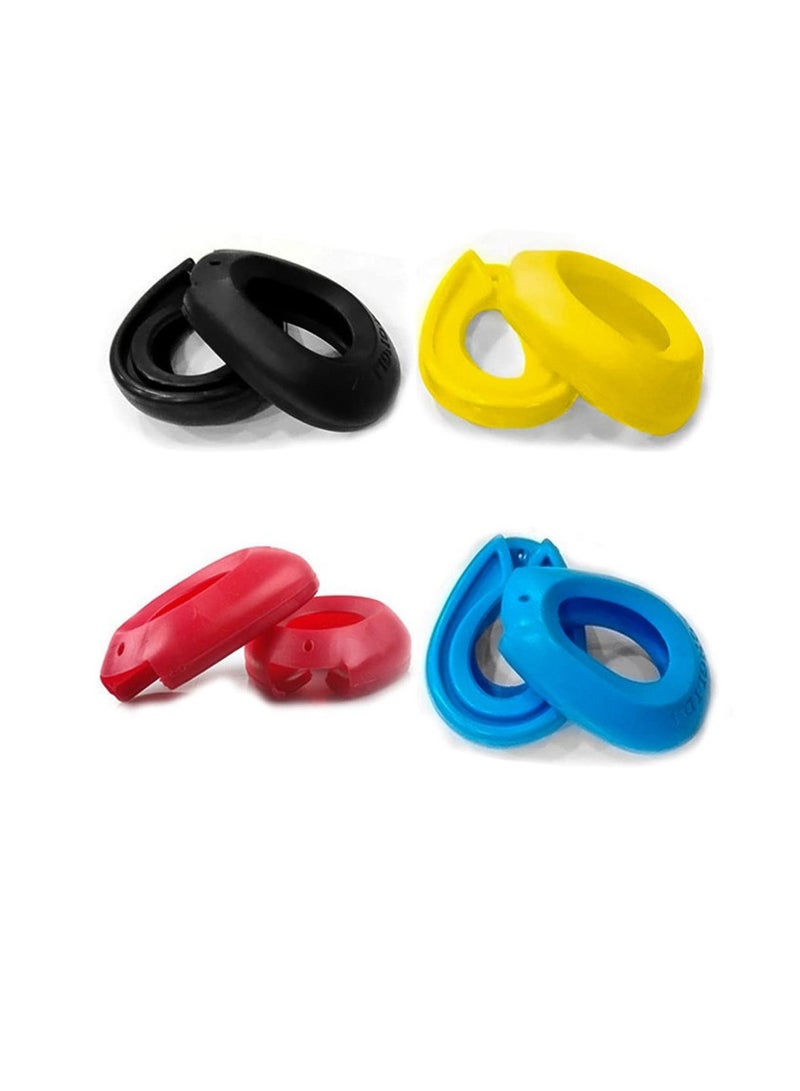 SYOSI 4 Pairs Silicone Hair Dye Ear Cover Ear Protectors Hair Earmuffs Waterproof Ear Caps Hair Coloring Ear Covers Ear Shields for Barber Home Salon,Yellow,Black,Blue,Red - Image 1