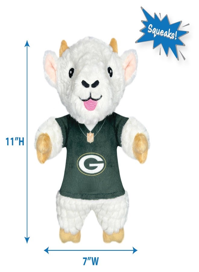 Pets First NFL Green Bay Packers Goat Plush Toy for Dogs and Cats with Squeaker, Wearing a Team Jersey! Fun & Sporty Goat Shaped Dog Chew Toy, Interactive Pet Toy - Image 3