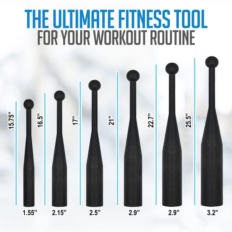 Logest Steel Mace Exercise Club - Heavy Duty Steel Indian Clubs Perfect for Strength Training and Rehabilitation Improves Grip and Full Body Workouts Available in 5 10 15 Pounds Heavy Steel Club - Image 2
