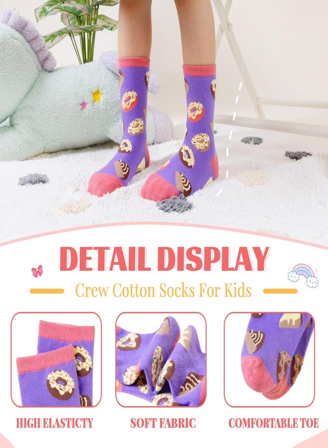 Velice Kids Girls Boys Cotton Crew Socks Funny Crazy Novelty Cartoon Cute Silly Dress Socks 6 Pairs(Cake/Ice Cream,5-8 Years) - Image 4