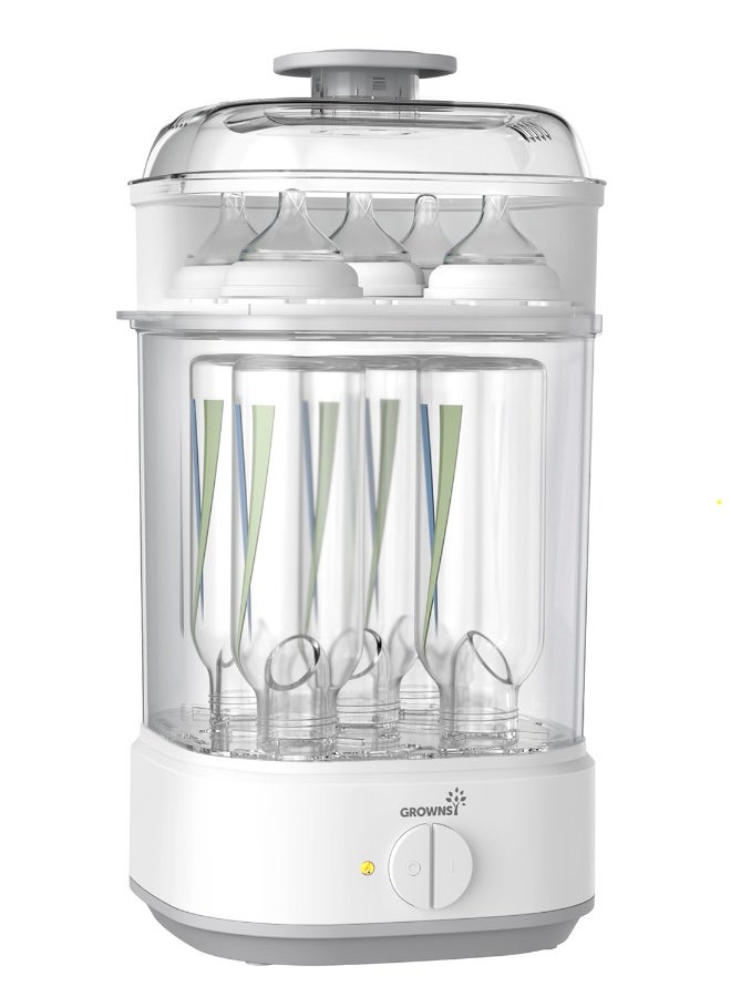 GROWNSY Bottle Sterilizer, Baby Bottle Steam Sterilizer, Electric Baby Bottle Sanitizer with Timer for Baby Bottles, Pacifiers, Pump Parts - Image 1