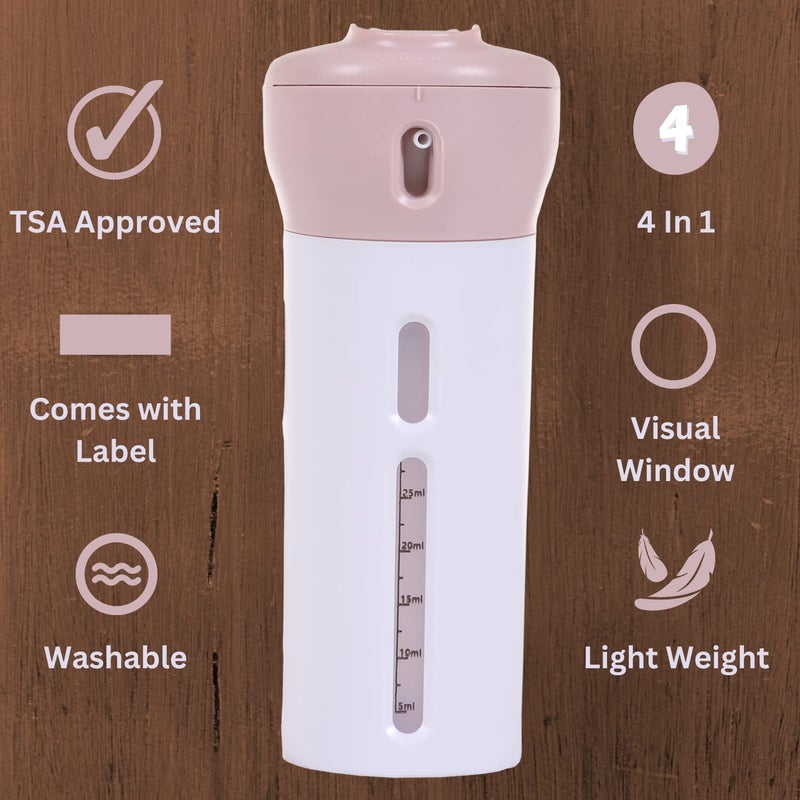 GUJISH Travel Dispenser Bottle for Toiletries | Refillable, TSA Approved, BPA Free and Space-Saving with 4 Cosmetic Bottle Each 40ml | Multicolor - Image 2