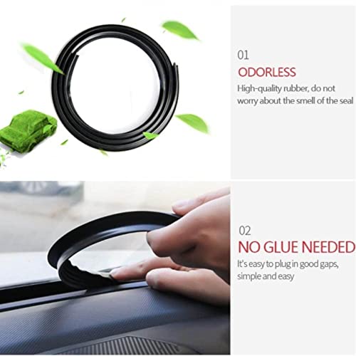 Careflection Car Dash Board Wind Shield Sound, Odour, Smell, Horn, Noise,Vibration Proof Sealing Strips Stickers (1.6M, Pack of 1) Rubber Gap Seal U Type Insulation (10 Years Warranty) - Image 2