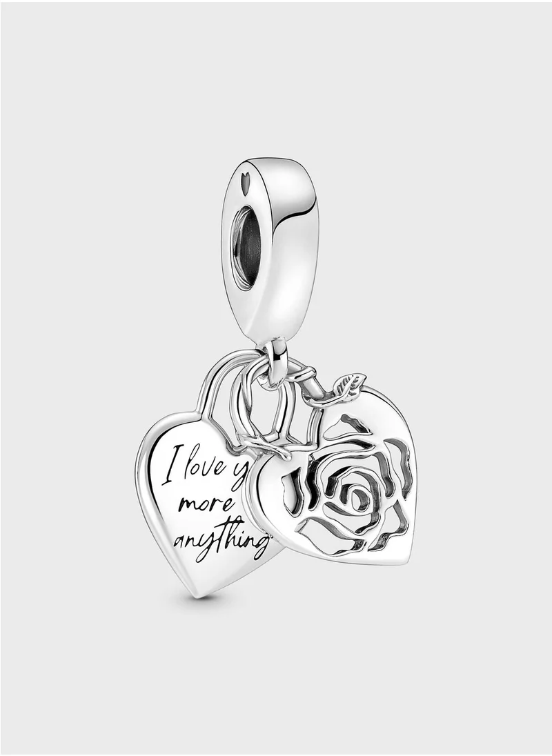 PANDORA Rose Heart Padlock Dangle Charm