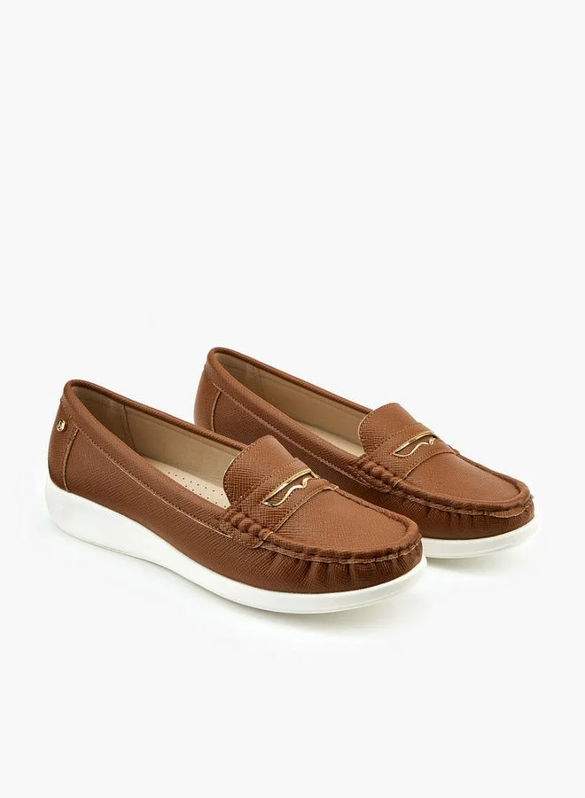 Flora Bella By Shoexpress Textured Slip-On Loafers