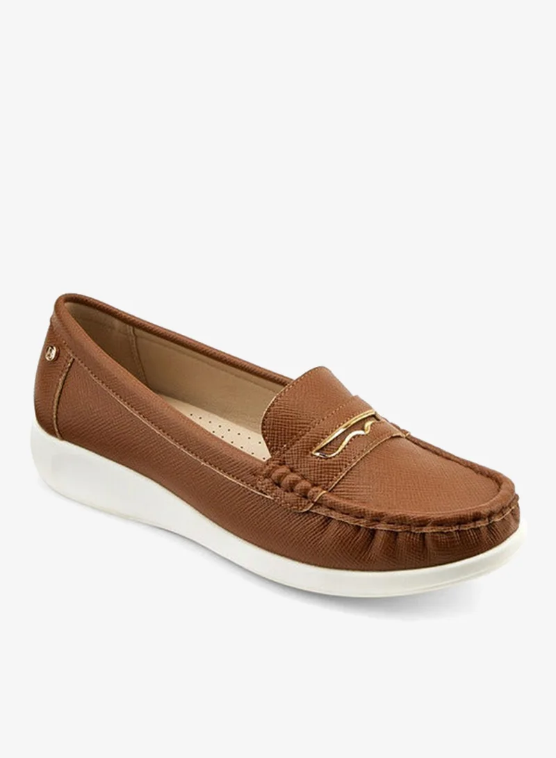 Flora Bella By Shoexpress Textured Slip-On Loafers