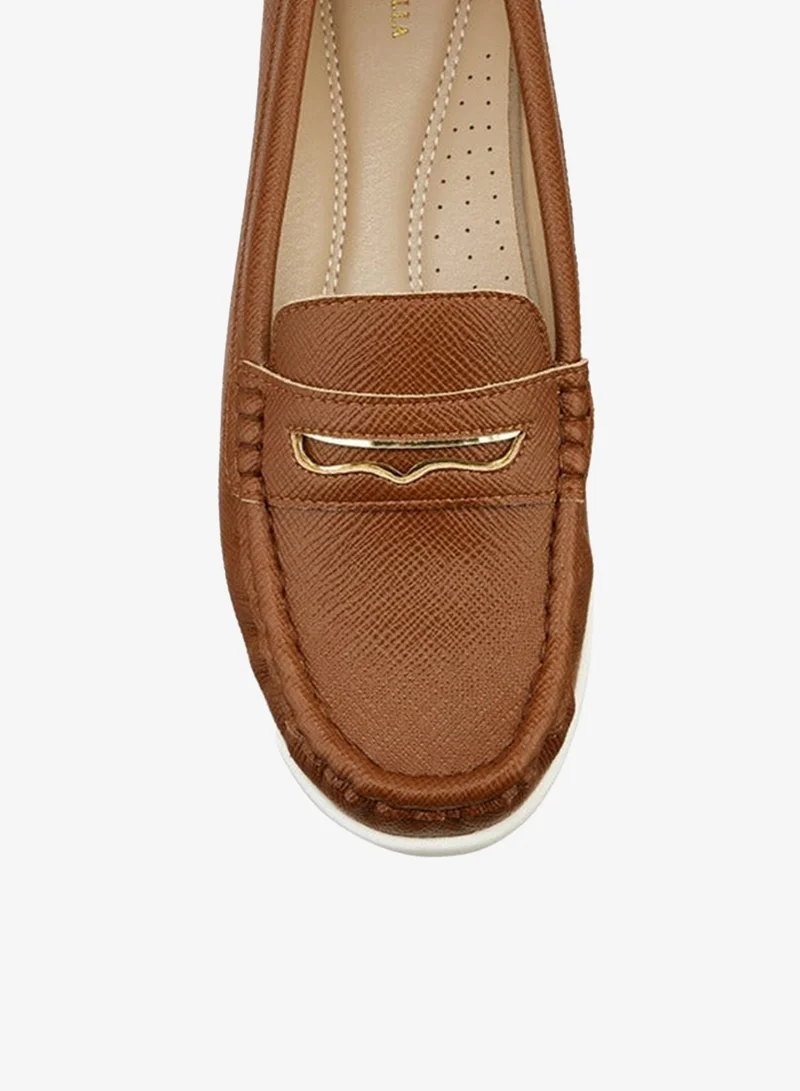 Flora Bella By Shoexpress Textured Slip-On Loafers