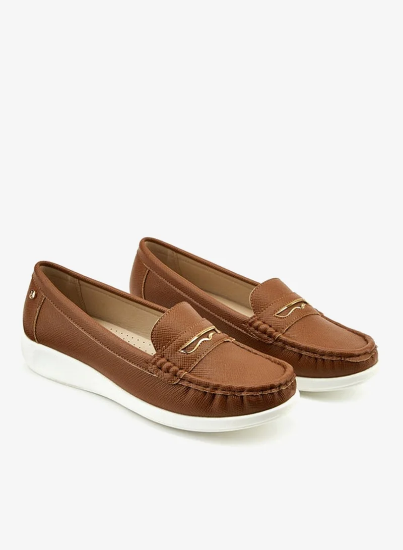 Flora Bella By Shoexpress Textured Slip-On Loafers