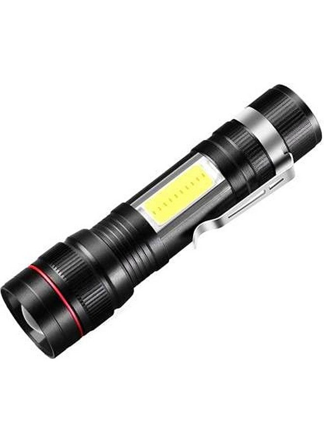 Care4 مصباح يدوي قابل لإعادة الشحن Care 4 CREE T6 LED + مصباح COB (أسود : قابل لإعادة الشحن) - Image 1