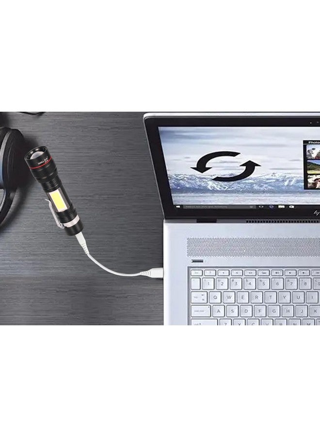 Care4 مصباح يدوي قابل لإعادة الشحن Care 4 CREE T6 LED + مصباح COB (أسود : قابل لإعادة الشحن) - Image 3