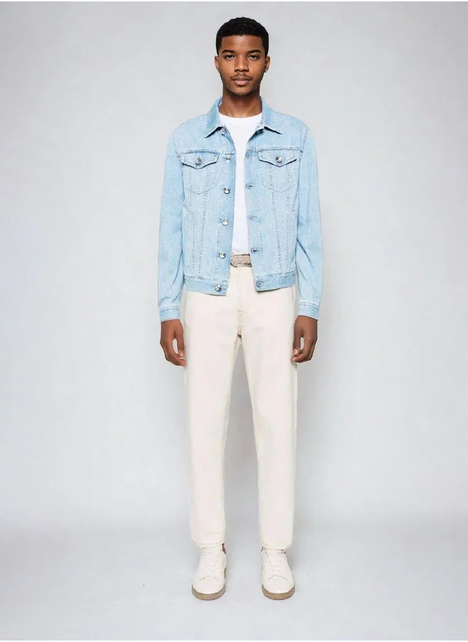 Kotty Washed Double Pocket Detail Denim Jacket