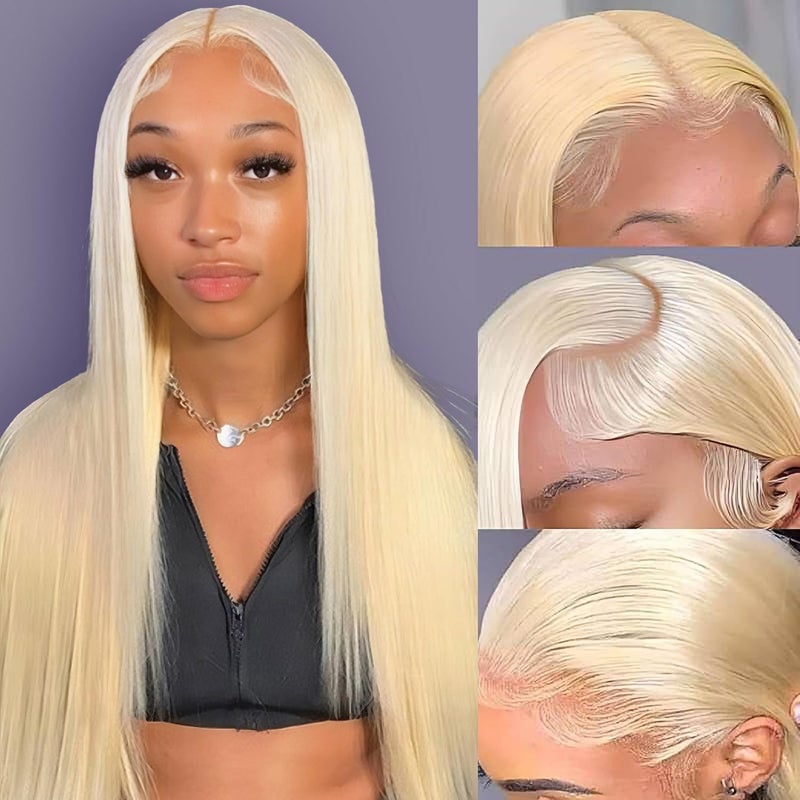 LETMIEO 613 Lace Front Wig Human Hair 13x6 HD Transparent Blonde Lace Front Wigs Human Hair 180% Density Guleless Wigs Human Hair Pre Plucked 20 inch 613 HD Lace Frontal Wigs - Image 1