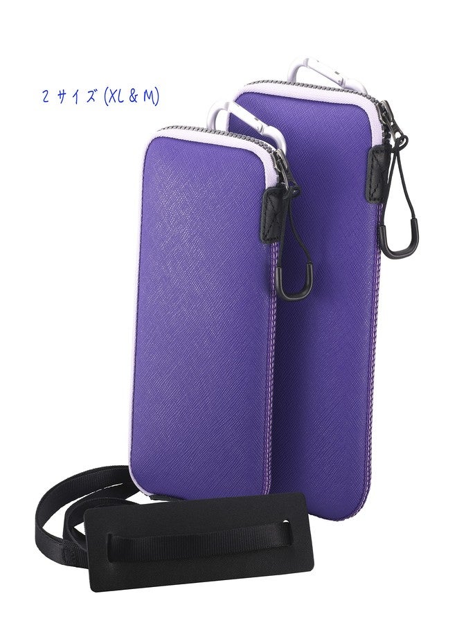 OneJoy Phone Purse case, Cell Phone Crossbody for Women, Neoprene Phone Pouch for Galaxy s23 Ultra Case Carrying with Clip & Puller, Phone Bag for iPhone, XL Size [Purple] - Image 3