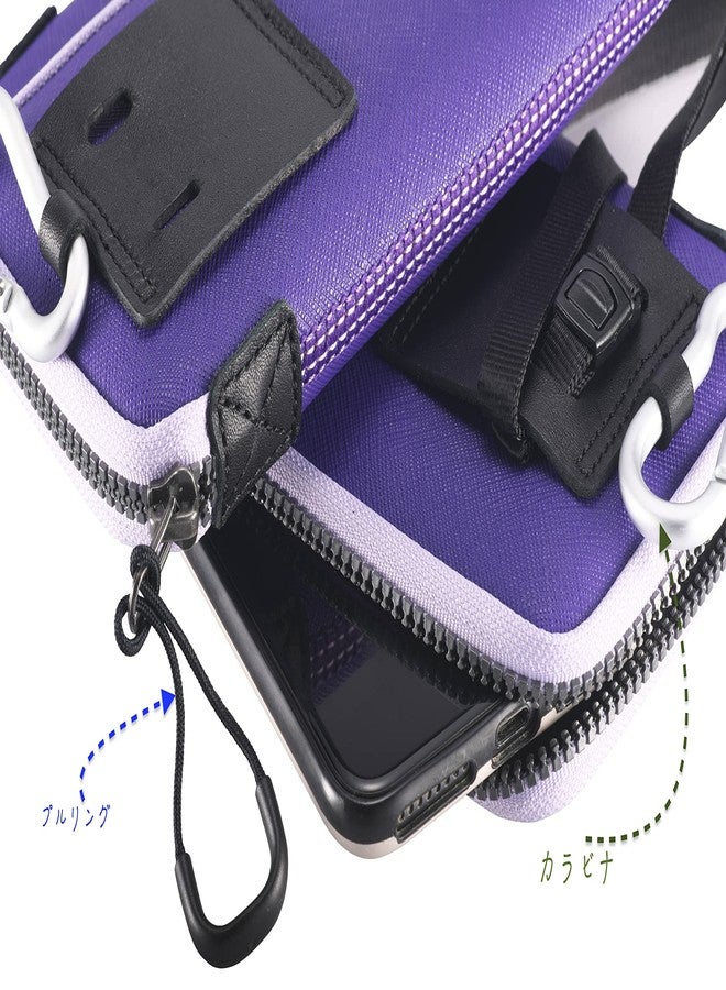 OneJoy Phone Purse case, Cell Phone Crossbody for Women, Neoprene Phone Pouch for Galaxy s23 Ultra Case Carrying with Clip & Puller, Phone Bag for iPhone, XL Size [Purple] - Image 4