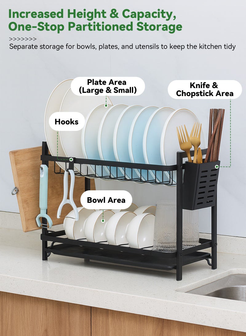 يو إل اتش واي سي رف تجفيف الأطباق ذو طبقتين 44x24.3x34 سم - Image 3