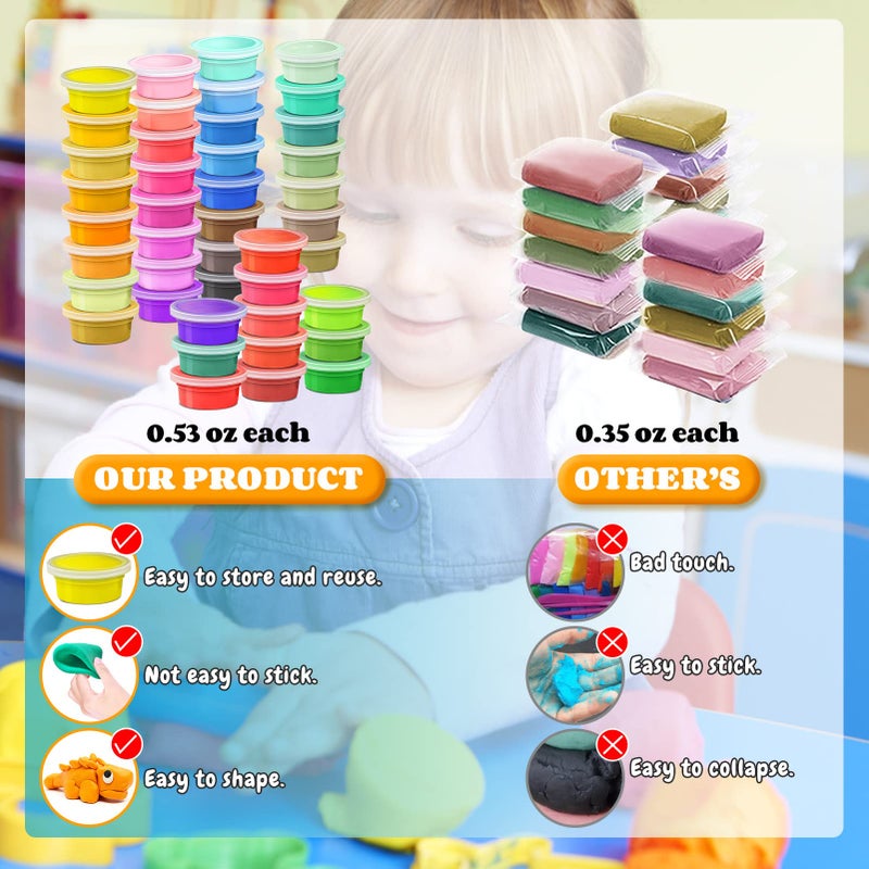ESSENSON Air Dry Clay 42 Colors, Modeling Clay for Kids, DIY Molding Magic Clay for with Tools, Toys Gifts for Age 3 4 5 6 7 8+ Years Old Boys Girls Kids - Image 3
