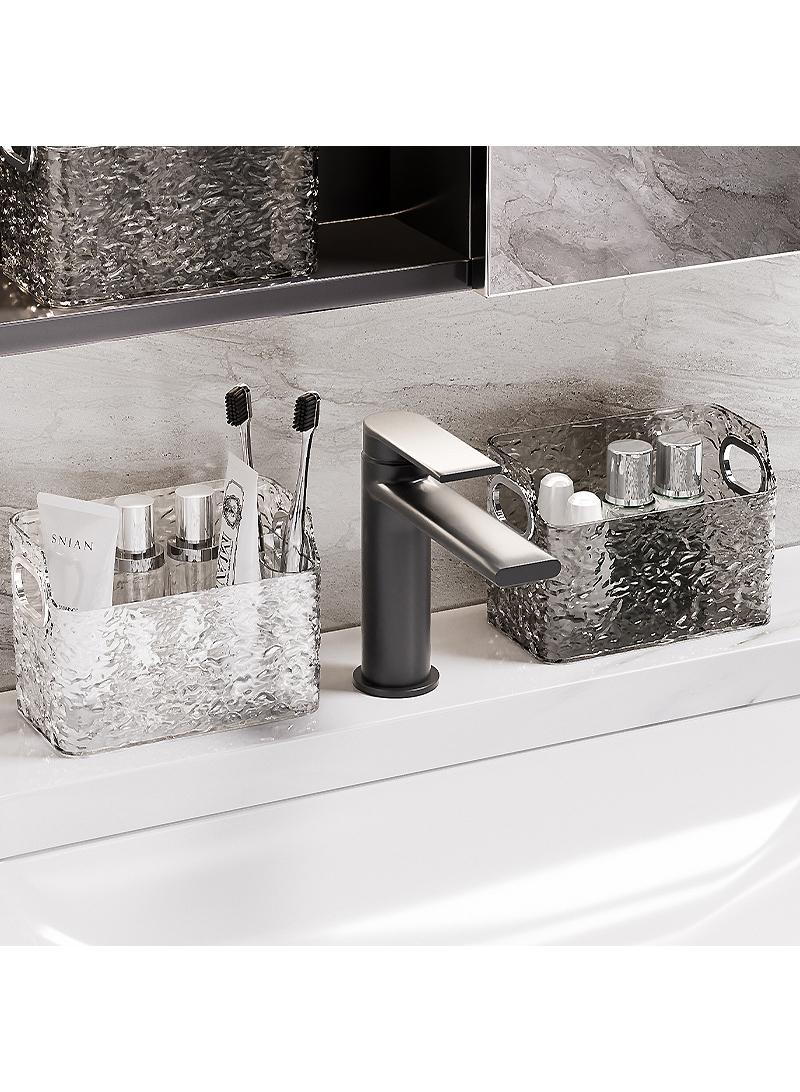2pcs Wall mounted cosmetic storage box, bathroom, washbasin storage rack - Image 2
