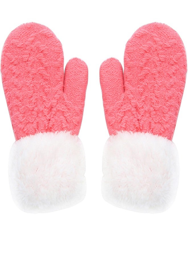 IZUS Toddler Knitted Winter Gloves Stretch Thick Thermal Fleece Lined Mittens Cold Weather Outdoor Sports Warm Baby-Boy/Girl - Image 1