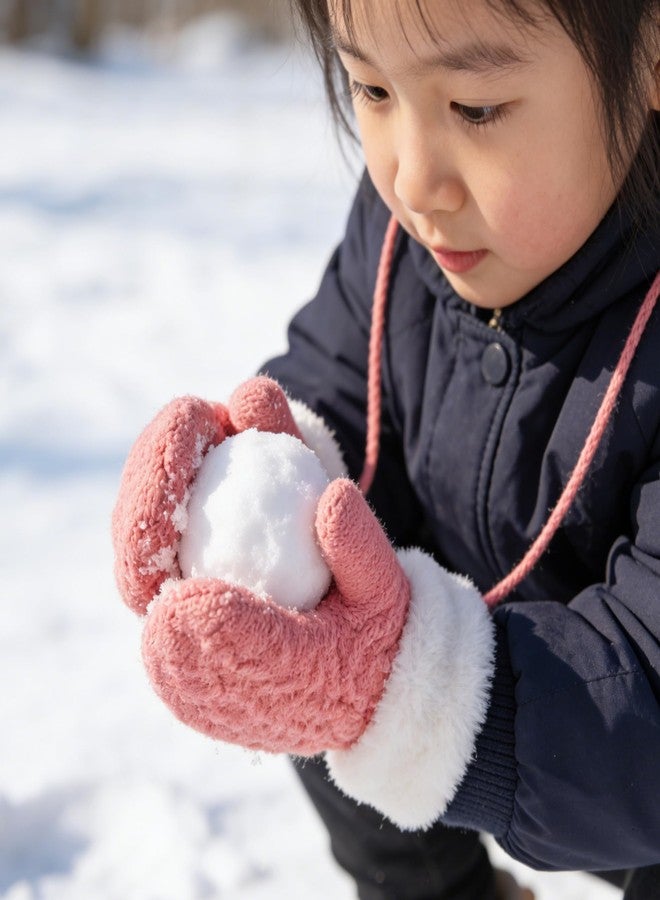 IZUS Toddler Knitted Winter Gloves Stretch Thick Thermal Fleece Lined Mittens Cold Weather Outdoor Sports Warm Baby-Boy/Girl - Image 4
