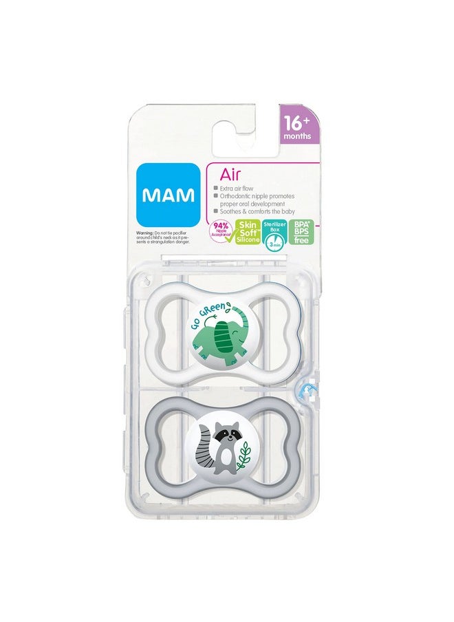 MAM Air Baby Pacifier For Sensitive Skin Sterilizer Caseunisex 16+ Months (Pack Of 2)  - Image 2