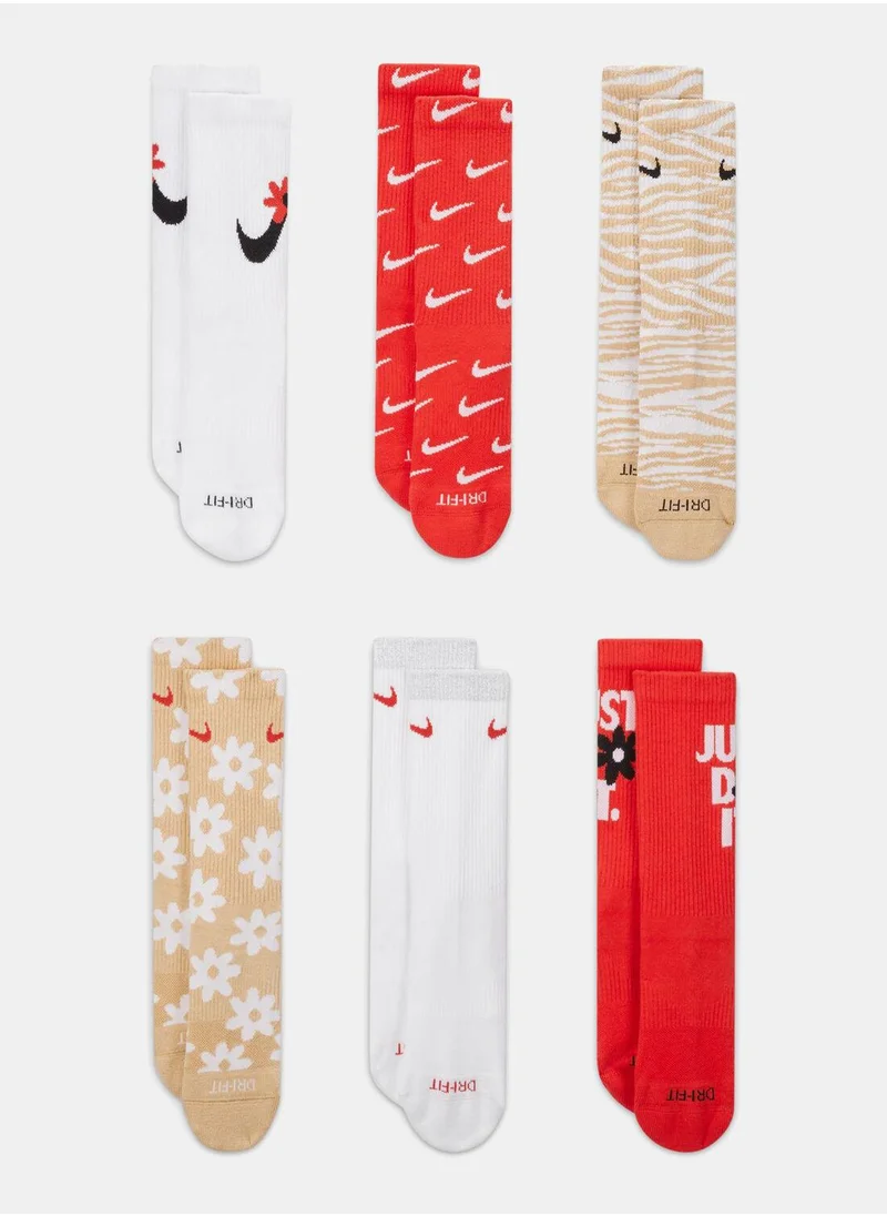 Nike Kids' Everyday Plus Cushioned Crew Socks (6 Pack)