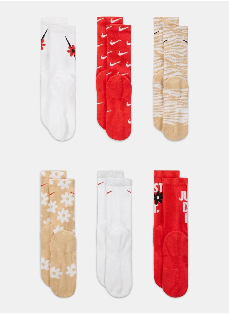 Nike Kids' Everyday Plus Cushioned Crew Socks (6 Pack)